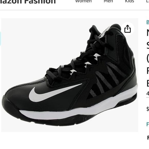 ~Nike Air Max Stutter Step 2 Basketball Shoes Size Y7 black w white - Picture 1 of 6